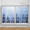 Laeacco 3x2m Pine Tree Backdrop, Window Outdoor Snowflakes Glittering Bokeh Light Spots Photography Background Winter Fir Forest Backdrop for Theme Party Decor Kids Adult Portrait Shoot Props view 3