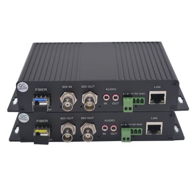 HD-SDI Over Fiber Optic Extenders Kit, Video Fiber converters, Uncompressed,Singlemode up to 12.4miles(20Km), Multimode 500m, 2 SFP Optical transceiver Included, A Set (TX and RX)