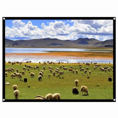 Portable Projection Screen, 4:3 Foldable Noncrease Movies Screens White Projector Curtain for Home Theater Conference Outdoor Camping(60in)