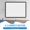 Portable Projection Screen, 4:3 Foldable Noncrease Movies Screens White Projector Curtain for Home Theater Conference Outdoor Camping(100in) view 3