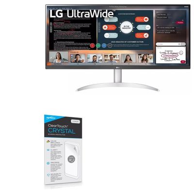 BoxWave Screen Protector Compatible with LG 34 Monitor (34WP50S) - ClearTouch Crystal (2-Pack), HD Film Skin - Shields from Scratches