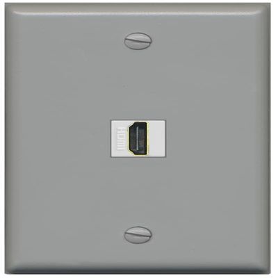 RiteAV Custom HDMI Wall Plate 1 Port - Flat [Gray/Gray]