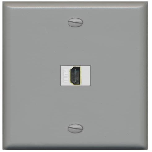 RiteAV Custom HDMI Wall Plate 1 Port - Flat [Gray/Gray]