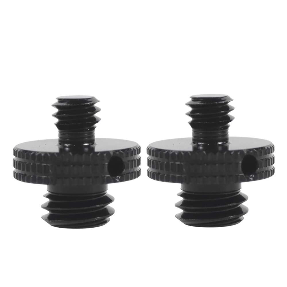FEICHAO 2pcs D16 Screw Adapter 1/4 3/8 Male to 1/4 3/8 Male/Female Screw with Reinforcement Side Hole for Tripod Camera Photography Gimbal Conversion Accessories (1/4 Male to 3/8 Male)