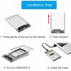 Tianle 2.5" Hard Drive Enclosure, SATA to USB 3.1 6Gbps Tool-Free Clear External Hard Drive Enclosure Compatible with 2.5 SATA SSD/HDD Caddy, PS5/4 Xbox TV Laptop MacBook PC view 2