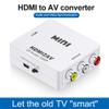 Tianle HDMI to RCA Adapter, 1080P HDMI to AV 3RCA CVBs Composite Video Audio Converter Adapter Supporting PAL/NTSC with USB Charge Cable for PC Laptop HDTV DVD,White view 2
