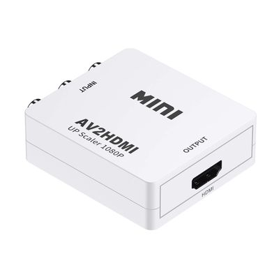 Tianle RCA to HDMI Converter, AV to HDMI Adapter 1080P Mini RCA Composite CVBS Video Audio Converter Adapter Supporting PAL/NTSC for TV/PC/PS2/PS3/STB/Xbox/VCR/DVD, White