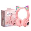 YUSONIC Cat Ear Bluetooth Headphones for Kids & Adults, Wireless Foldable & Wired Multi-Function LED Light Up Over Ear Headphones with Mic and Volume Control for iPhone/iPad/Laptop/PC (Pink 2) view 1