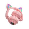 YUSONIC Cat Ear Bluetooth Headphones for Kids & Adults, Wireless Foldable & Wired Multi-Function LED Light Up Over Ear Headphones with Mic and Volume Control for iPhone/iPad/Laptop/PC (Pink 2) view 4