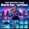 YIER Speakers, 80w (Peak) Portable Wireless Speaker with Lights, Stereo Loud Sound, IP67 Waterproof, Deep Bass Outdoor Speakers Bluetooth 5.3 Dual Pairing for Home Party Beach Camping, Gifts view 2