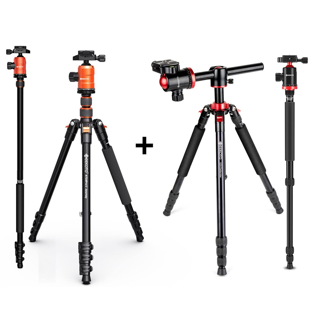 GEEKOTO 77'' Tripod, Aluminum Camera Tripod Monopod, Foldable DSLR Tripod for Travel-Tripod for DSLR Camera, Aluminum Tripod with 360-Degree Ball Head and Rotatable Center Column, Bag,Video Camcorder
