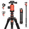 GEEKOTO 77'' Tripod, Aluminum Camera Tripod Monopod, Foldable DSLR Tripod for Travel-Tripod for DSLR Camera, Aluminum Tripod with 360-Degree Ball Head and Rotatable Center Column, Bag,Video Camcorder view 2