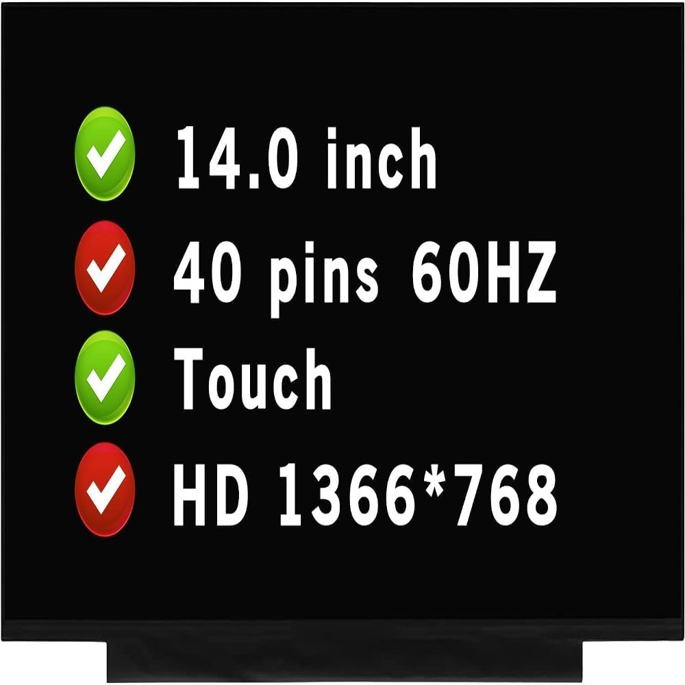 BTSELSS 14.0" Touch Screen Replacement for HP 14-FQ0080NR LCD Display Panel HD 1366(RGB)768 40 pin 60 HZ (No Tabs)