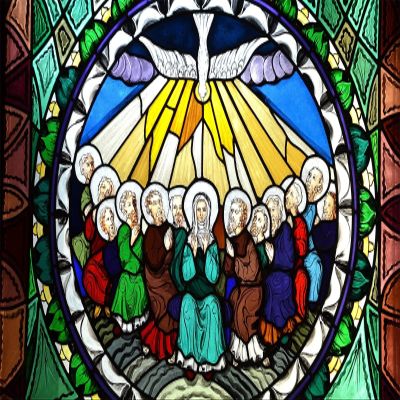 BELECO 9x6ft Fabric Stained Glass Window Pentecost Backdrop Peace Dove Holy Spirit on Jesus Photography Background Wallpaper Christian Religious Belief Church Event Decor Photo Booth Studio Props