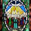 BELECO 9x6ft Fabric Stained Glass Window Pentecost Backdrop Peace Dove Holy Spirit on Jesus Photography Background Wallpaper Christian Religious Belief Church Event Decor Photo Booth Studio Props view 1