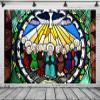 BELECO 9x6ft Fabric Stained Glass Window Pentecost Backdrop Peace Dove Holy Spirit on Jesus Photography Background Wallpaper Christian Religious Belief Church Event Decor Photo Booth Studio Props view 3