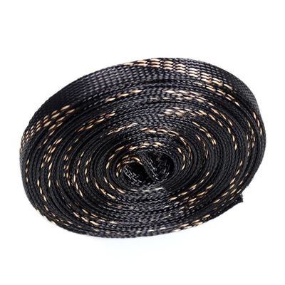 MOZTO 1pcs Insulation Braided Sleeves Black+Gold, 4/6/8/10/12/15/20/25mm Wire Protection High Expandable Braided Sleeving Cable (Color : 10mm, Size : 10M)