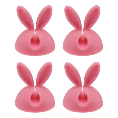 Cabilock Desk Cable Organizer 4 Pack Silicone Wire Clips Cable Clip Desk Wire Wraps Cords Sticky Cord Holder for Organizing