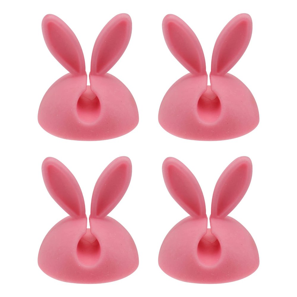 Cabilock Desk Cable Organizer 4 Pack Silicone Wire Clips Cable Clip Desk Wire Wraps Cords Sticky Cord Holder for Organizing