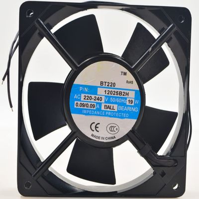 12025B2H 220/240V 0.09A 19W 120X120X25MM 2-Wire Cooling Fan