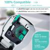 NineLeaf 6 Pack Compatible for Dymo D1 45019 S0720590 Label Tape 12mm 1/2 Inch Black on Green Refills Labeler for LabelManager 160 280 360D PNP LabelWriter 450 Duo ColorPop 3M Label Maker view 2