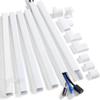 ZhiYo 94.5in Cord Cover Wall Kit, Cord Hider Wire Covers for Cords Wall Mounted TV, Paintable Wire Hiders, TV Cable Hider Cord Concealer, 6 x L15.7in W0.98 H0.5in, White view 1