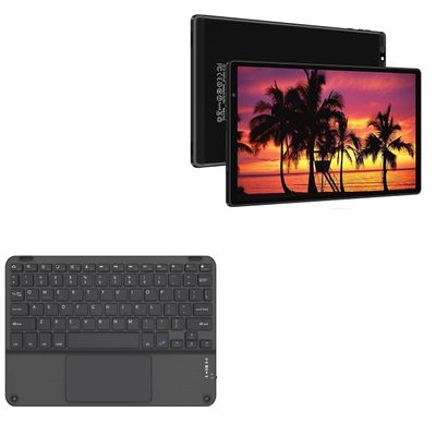 BoxWave Keyboard Compatible with AOCWEI Android 11 Tablet X500 (10 in) - SlimKeys Bluetooth Keyboard with Trackpad, Portable Slim TouchPad - Jet Black