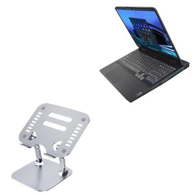 BoxWave Stand and Mount Compatible with Lenovo IdeaPad Gaming 3i (15 in - 82S9) - Executive VersaView Laptop Stand, Ergonomic Adjustable Viewing Angle Metallic Riser - Metallic Silver