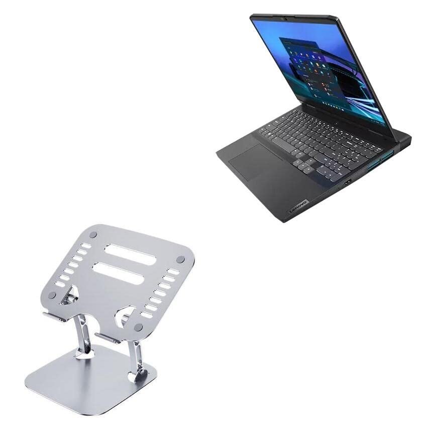 BoxWave Stand and Mount Compatible with Lenovo IdeaPad Gaming 3i (15 in - 82S9) - Executive VersaView Laptop Stand, Ergonomic Adjustable Viewing Angle Metallic Riser - Metallic Silver