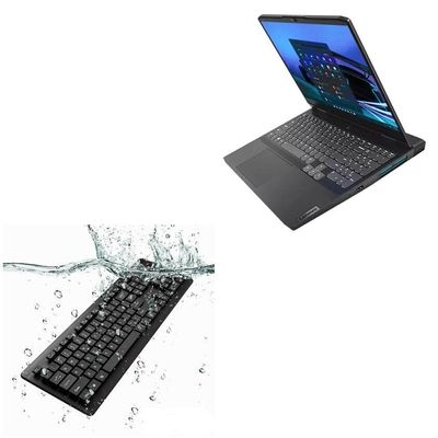 BoxWave Keyboard Compatible with Lenovo IdeaPad Gaming 3i (15 in - 82S9) - AquaProof USB Keyboard, Washable Waterproof Water Resistant - Jet Black