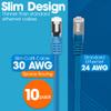 Intellinet Cat8.1 Slim U/FTP RJ45 Ethernet Cable 10-Pack, 7 ft, Blue view 2