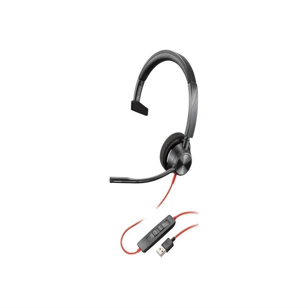Plantronics Blackwire 3310 USB-C Headset - Mono - USB Type C - Wired - 32 Ohm - 20 Hz - 20 kHz - Over-The-Head - Monaural - Supra-aural - Noise Cancelling Microphone