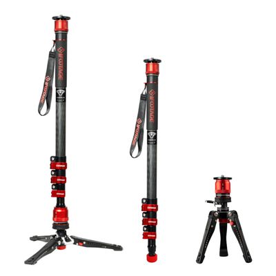 IFOOTAGE Monopod Cobra 3 C180F-P, 71" Monopod for Camera Carbon Fiber Monopod Camera Stand with Feet, Compatible with Sony Canon Nikon DSLR Camera, Payload 17.64Lbs/8KG