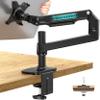 Ergounion Single Monitor Arm Desk Mount, Holds Screens up to 40 Inches and 25 lbs, Fully Adjustable Vesa Monitor Mount with C-Clamp and Grommet Base, Aluminum, Black view 1