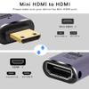 GINTOOYUN 8K Mini HDMI to HDMI Adapter 2.1 Version Mini HDMI Male to HDMI Female Connector Adapter for Camera,Laptop,Tablet,HDTV,Projector 2 PCS view 2