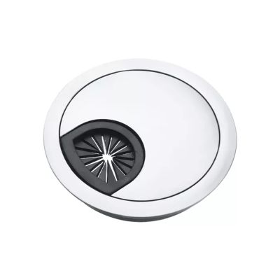 TNDYIG 1Pcs Desk Wire Hole Cover Computer Tidy Grommet Table Cable Outlet Port Surface Line Box Table Cable Fastener Hardware (Color : Bright Chrome, Size : 80mm)
