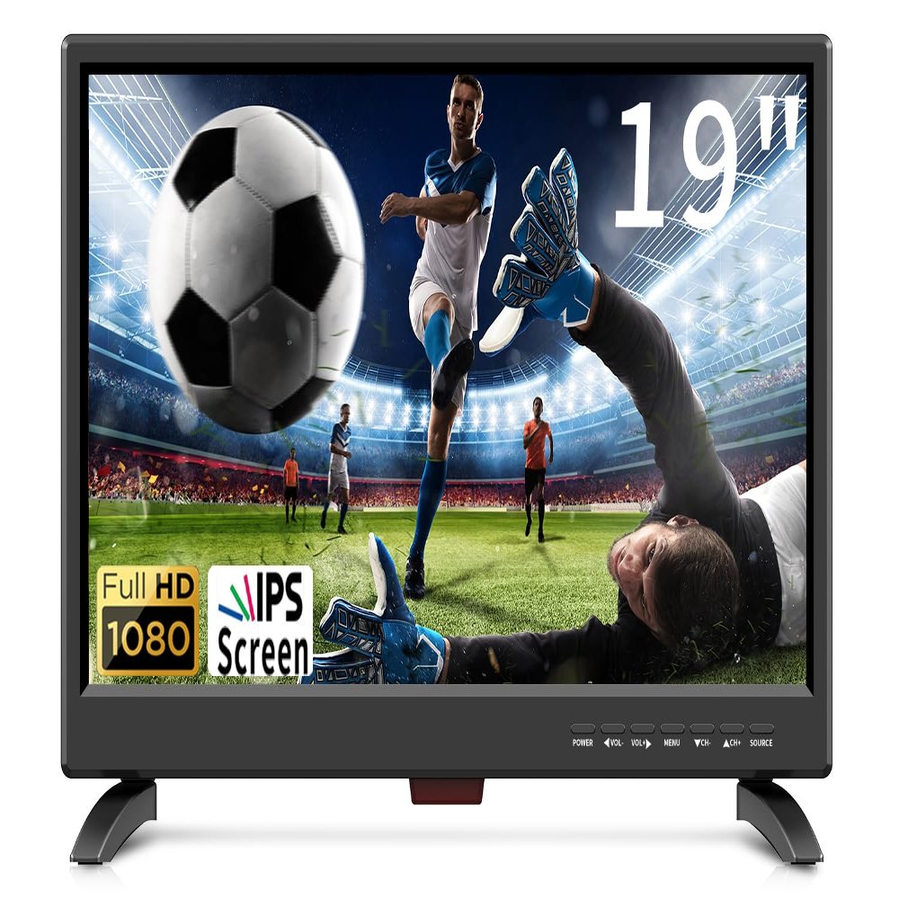 Feihe 19 Inch HD LED Flat Screen TV 1080p IPS Display w/Digital Dual Tuners ATSC/HDMI/VGA/AV/USB, 12 Volt RV TV Built in Dual Speakers Suitable for Kitchen/RV/Caravan and Boat(Not Smart TV)