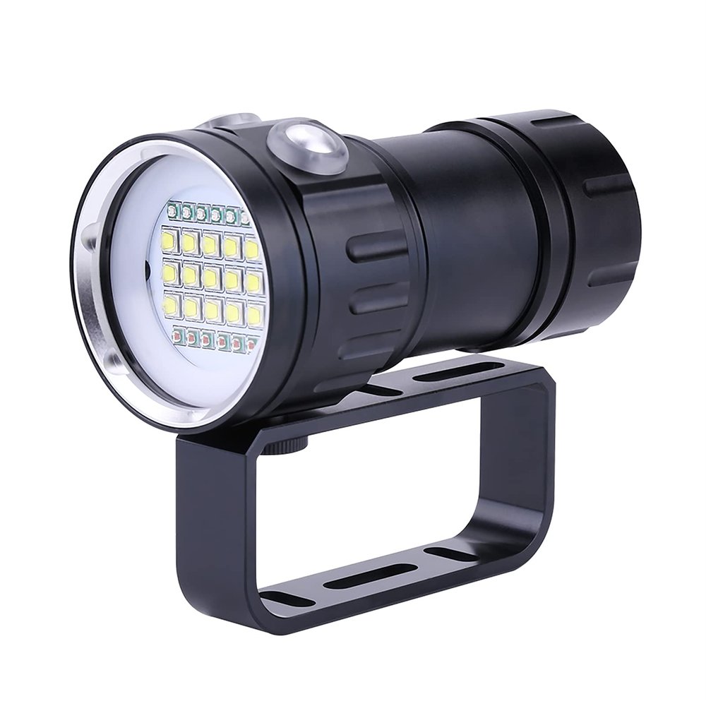Camrusic Diving Flashlight, 18000 Lumen Dive Light for Scuba Diving