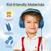 EarFun Kids Headphones Wired with Microphone, 85/94dB Volume Limit Headphones for Kids, Portable Wired Headphone with Shareport, Stereo Sound Foldable Headset for School/Tablet/iPad/Kindle Blue Green view 4