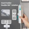 TOLUON Adhesive Socket Fixer Traceless Punch-Free Self-Adhesive Non-Slip Free Adjustment Organizer Wall-Mounted Power Strip Holder Rotary Socket Hook Socket Fixer White B view 2