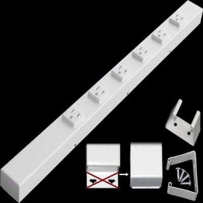 24 Hardwired Power Strip (NO Power Cord), 6 Vertical Outlets (NOT Tamper Resistant), NO Ears (Without mounting tabs on Both Ends), 15A (NOT a 20 Amp Unit), White