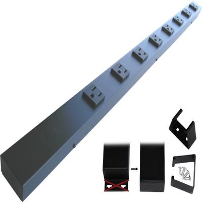 30 Hardwired Power Strip (NO Power Cord), 8 Vertical Outlets (NOT Tamper Resistant), NO Ears (Without mounting tabs on Both Ends), 15A (NOT 20 Amp), Black
