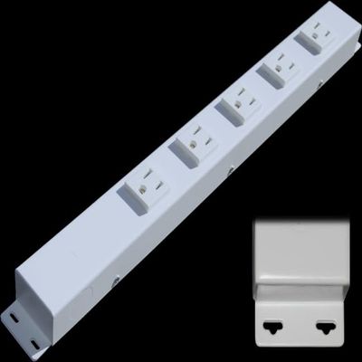16 Hardwired Power Strip (NO Power Cord), 5 Vertical Outlets (NOT Tamper Resistant), with Ears (with mounting tabs on Both Ends), 15A (NOT a 20 Amp Unit), White