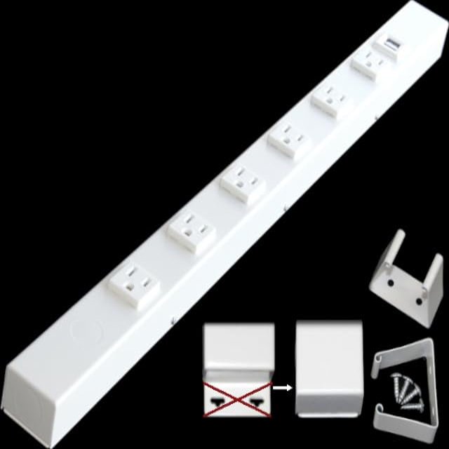 24 Hardwired Power Strip (NO Power Cord), 6 Vertical Outlets (NOT Tamper Resistant), NO Ears (Without mounting tabs), 15A (NOT a 20 Amp Unit), USB, White
