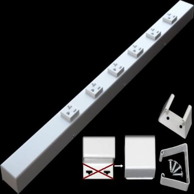 24 Hardwired Power Strip (NO Power Cord), 6 (NEMA 5-20R) Vertical Outlets (NOT Tamper Resistant), NO Ears (Without mounting tabs on Both Ends), 20 Amp, White
