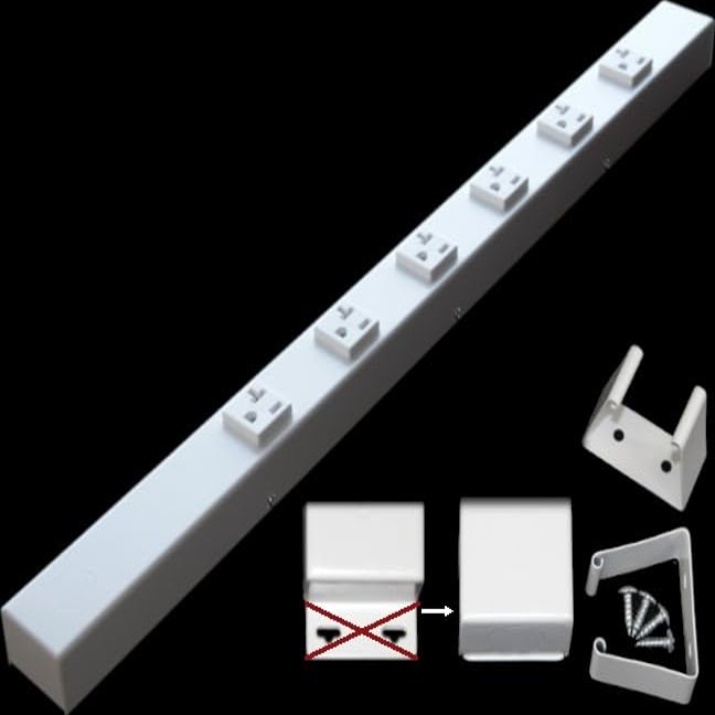 24 Hardwired Power Strip (NO Power Cord), 6 (NEMA 5-20R) Vertical Outlets (NOT Tamper Resistant), NO Ears (Without mounting tabs on Both Ends), 20 Amp, White