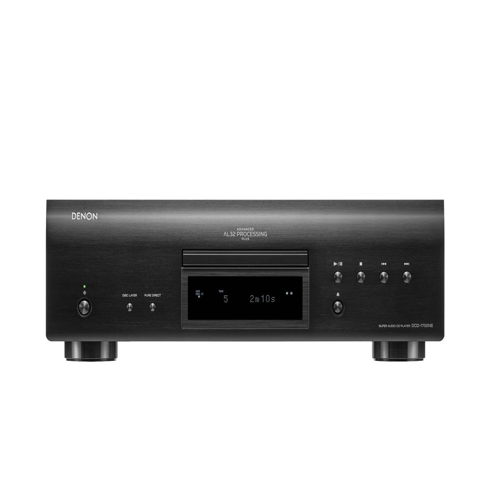 Denon DCD-1700NE SACD Player, CD Players for Home, Ultra-Precision 192 kHz/32 Bit D/A Converter, Vibration-Resistant Design, Supports DSD, FLAC, WAV Files, Pure Direct Mode, 2 Digital Outputs, Black