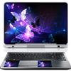 17 17.3 Inch Laptop Skin Sticker Cover Premium Sticker Cover Art Decal Decorative (Included 2 Wrist Pad Skins) - Purple Butterflies view 1