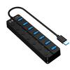 Tianle USB Hub, 7-Port USB 3.0 Ultra Slim Data Hub with Individual LED Power Switches Compatible with MacBook Air, iMac, Surface Pro, Laptop, USB Flash Drives, Mobile HDD view 1