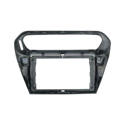 9'' Car Radio Stereo Dash Frame Fascia Bezel Panel w/Power Harness Cable Compatible for PEUGEOT 301 2014 15 16 17 18 Install Mount Kit